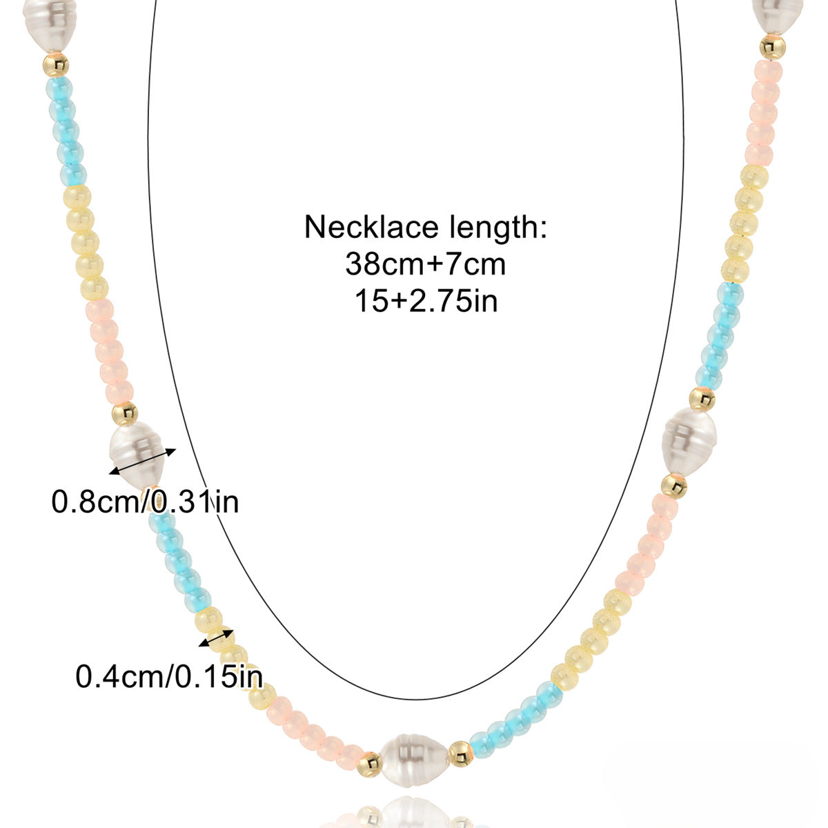 Wholesale Colored Beaded Alloy Necklaces