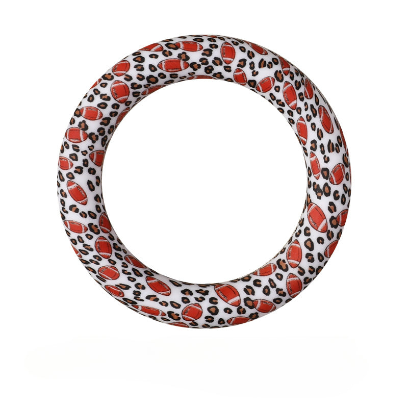 Wholesale 20pcs Silicone Bead Ring Keychain Beaded Jewelry Children DIY Handmade Silicone Bracelet