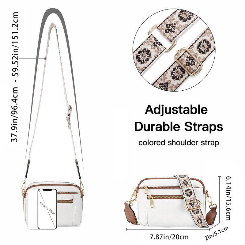 Wholesale Color Matching Multifunctional Zipper PU Adjustable Shoulder Strap Shoulder Bags