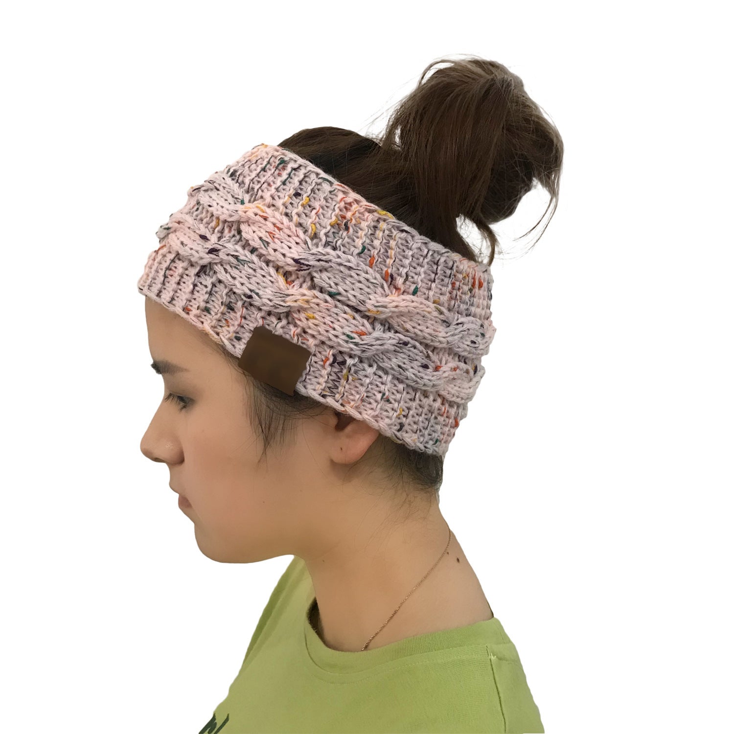 Wholesale Dot Yarn Color Dot Knitted Twist Headband Empty Top Wool Hat