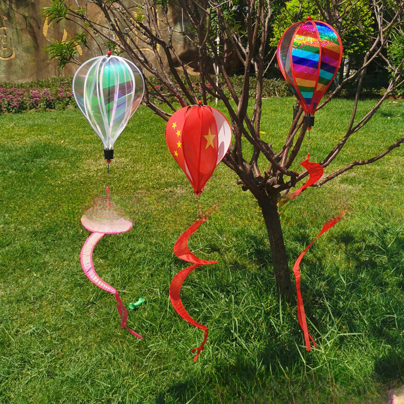 Wholesale Hot Sale Rainbow Hot Air Balloon National Flag Outdoor Decoration Windmill