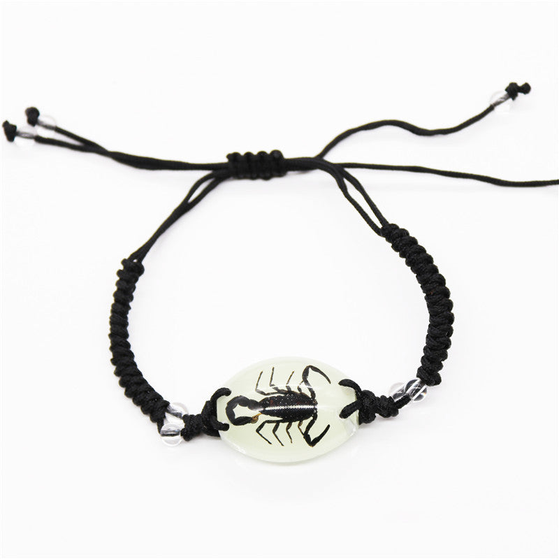 Wholesale 12PCS Luminous Insect Amber Braided Bracelet