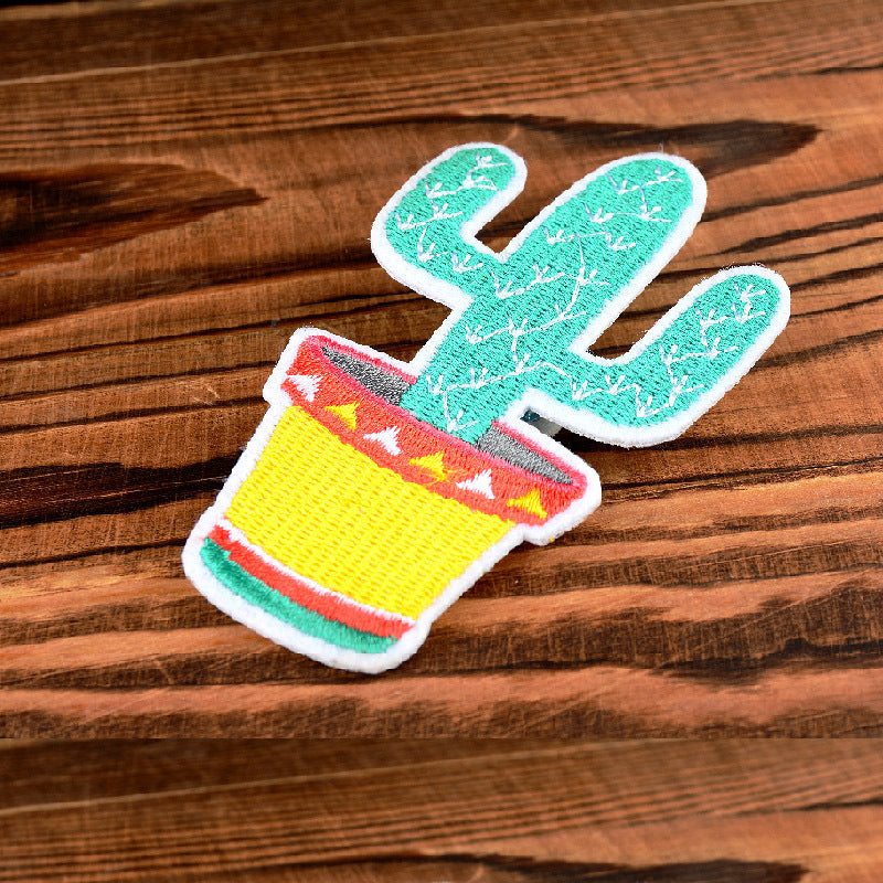 Wholesale DIY Embroidery Patches Cactus Clothes Hats Accessories