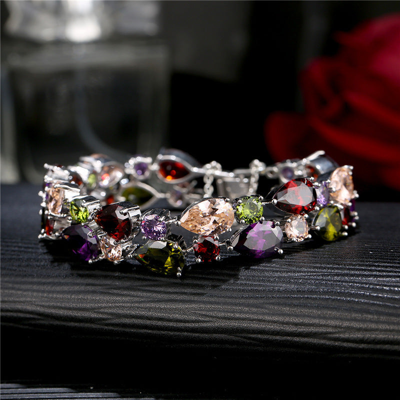 Wholesale Colorful Zircon Colorful Rose Gold Bracelet