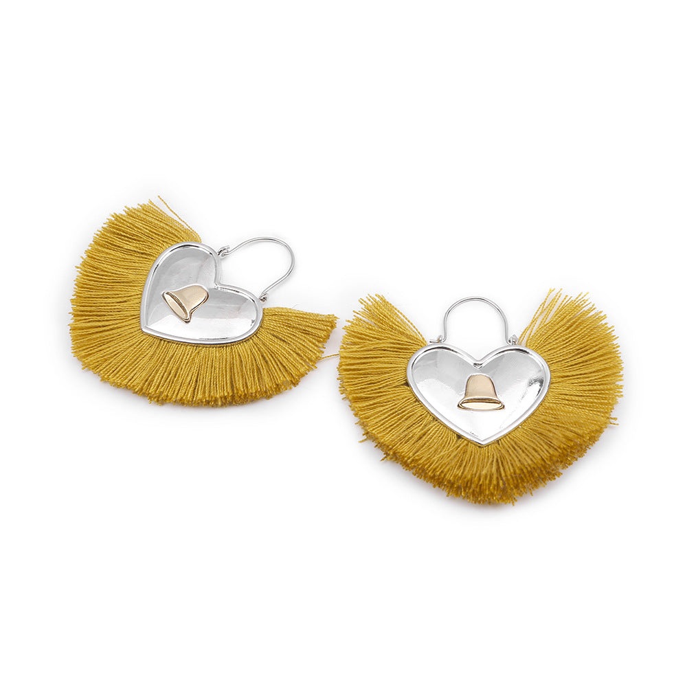 Wholesale Heart Vintage Tassel Bohemian Earrings