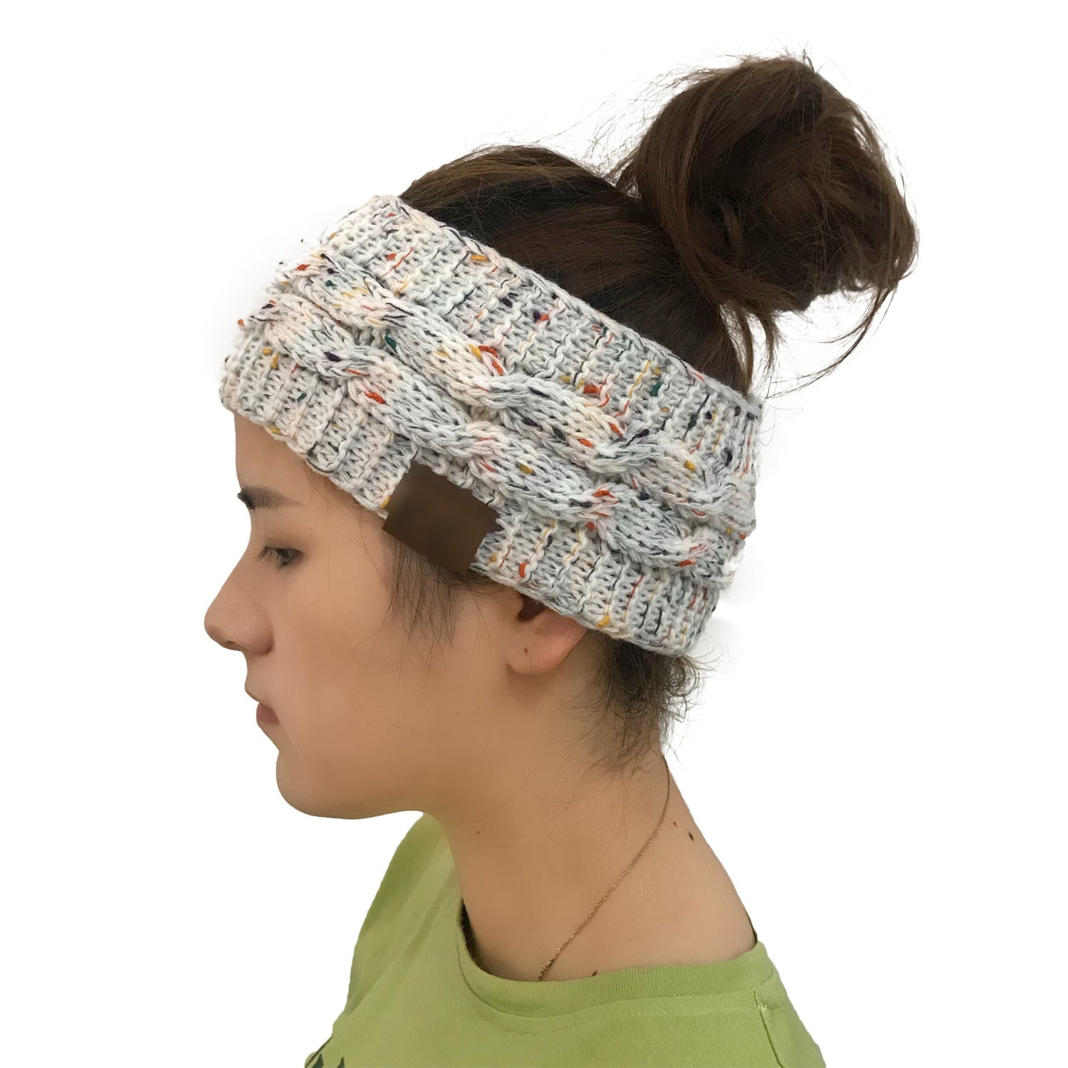 Wholesale Dot Yarn Color Dot Knitted Twist Headband Empty Top Wool Hat