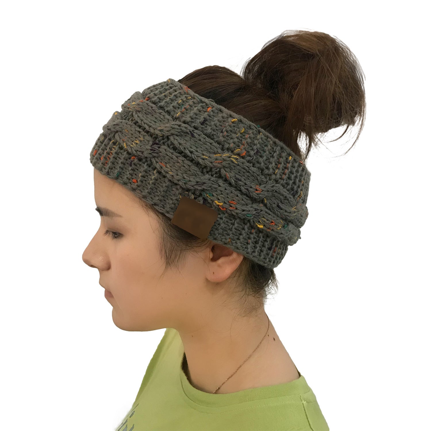 Wholesale Dot Yarn Color Dot Knitted Twist Headband Empty Top Wool Hat