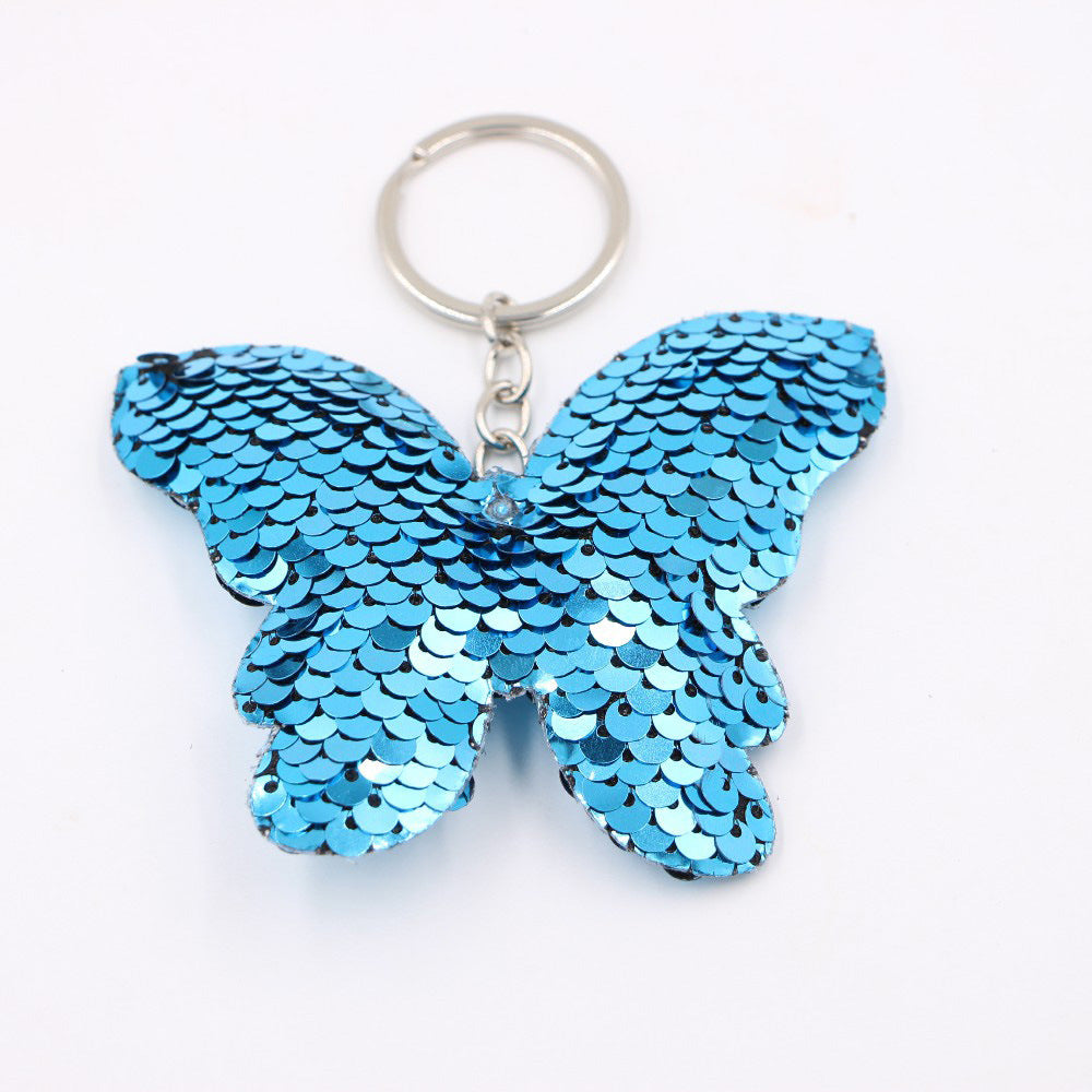 Wholesale Christmas Star Sequin Keychain Pendant Reflective Women S Bag Charm Gift