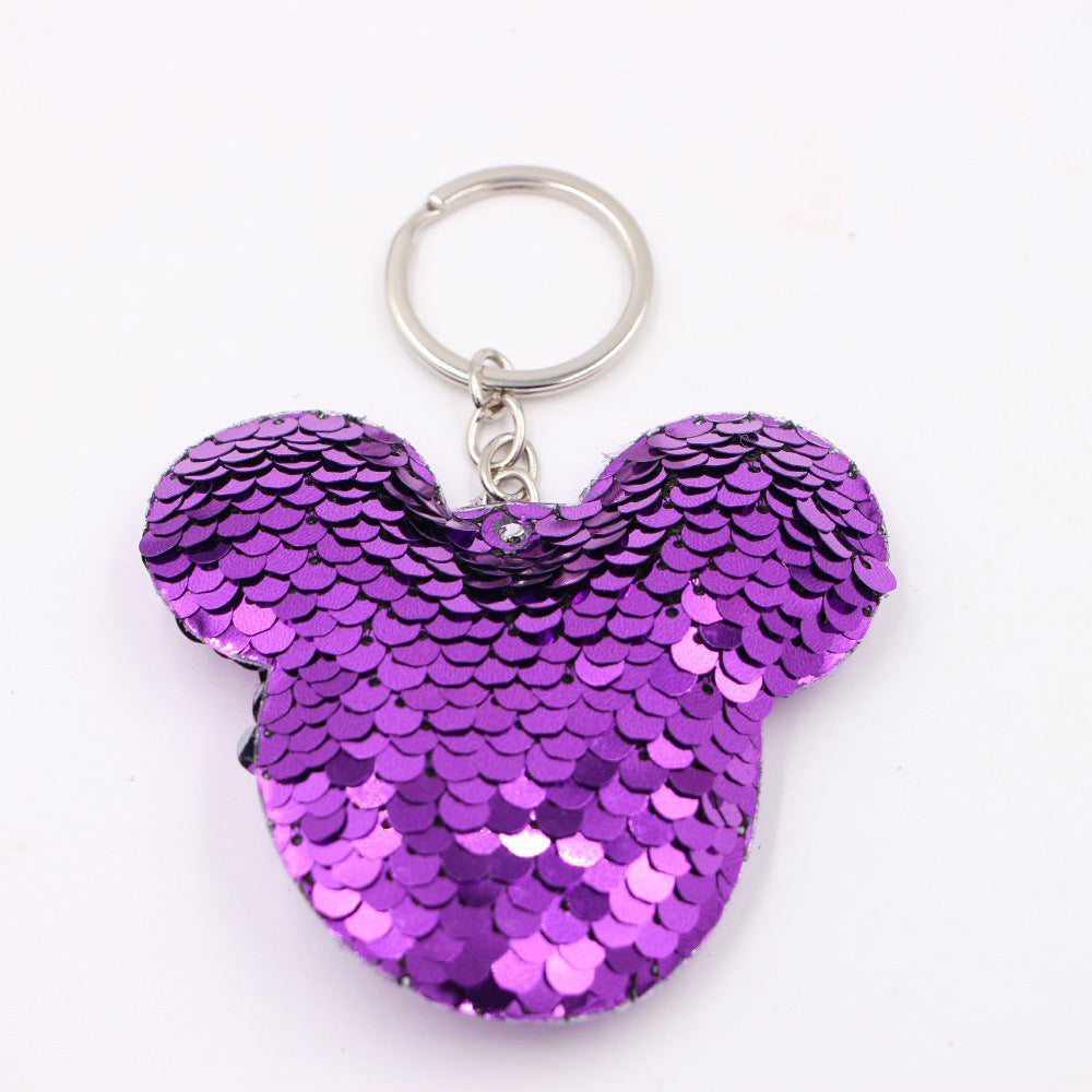 Wholesale Christmas Star Sequin Keychain Pendant Reflective Women S Bag Charm Gift