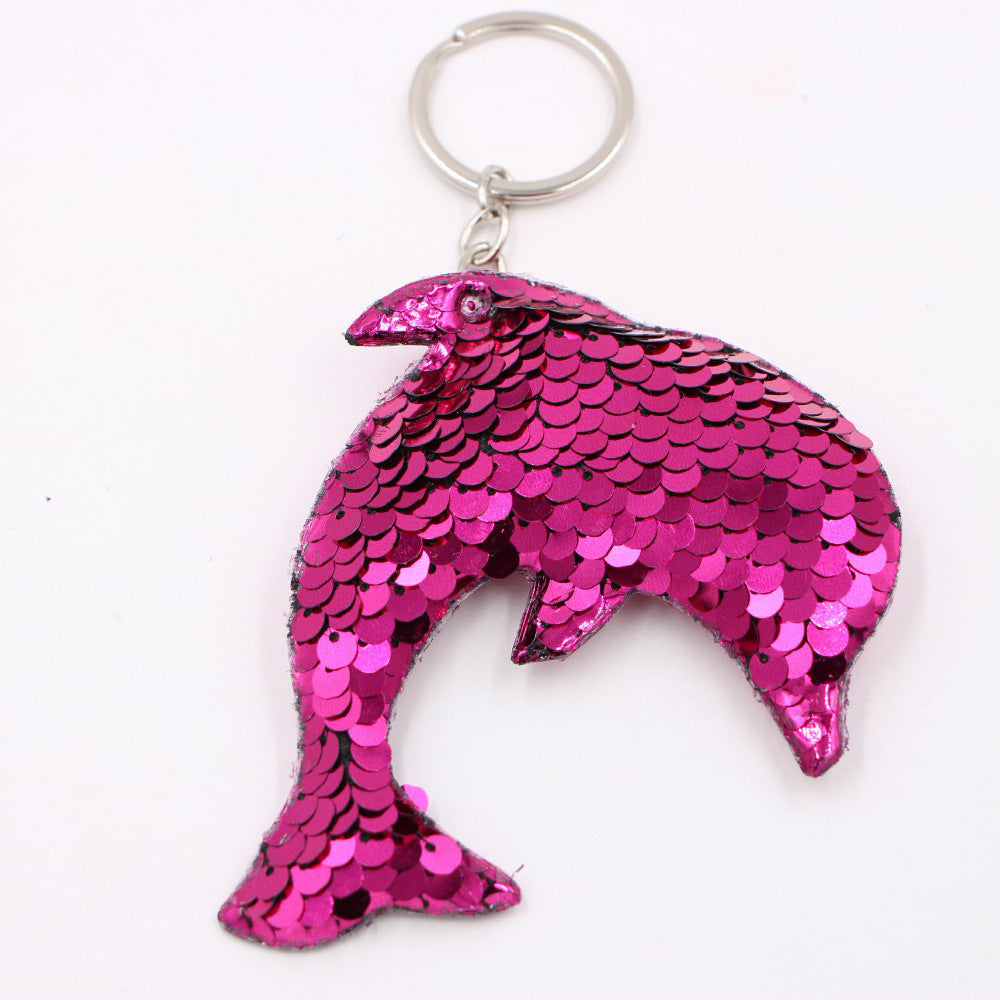 Wholesale Christmas Star Sequin Keychain Pendant Reflective Women S Bag Charm Gift