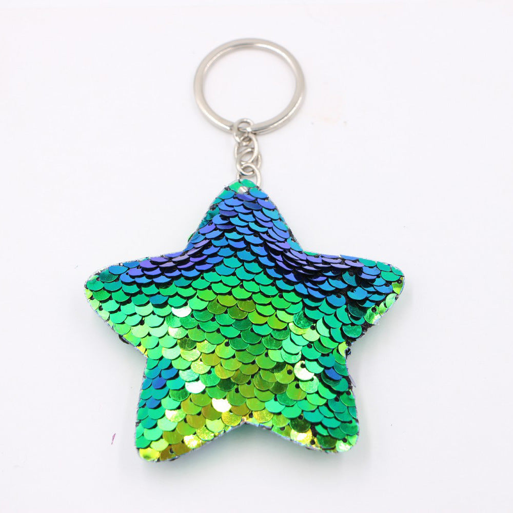 Wholesale Christmas Tree Sequin Keychain Pendant Luminous Car Ornament Trendy Gift Accessory
