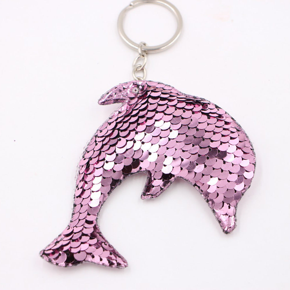 Wholesale Christmas Star Sequin Keychain Pendant Reflective Women S Bag Charm Gift