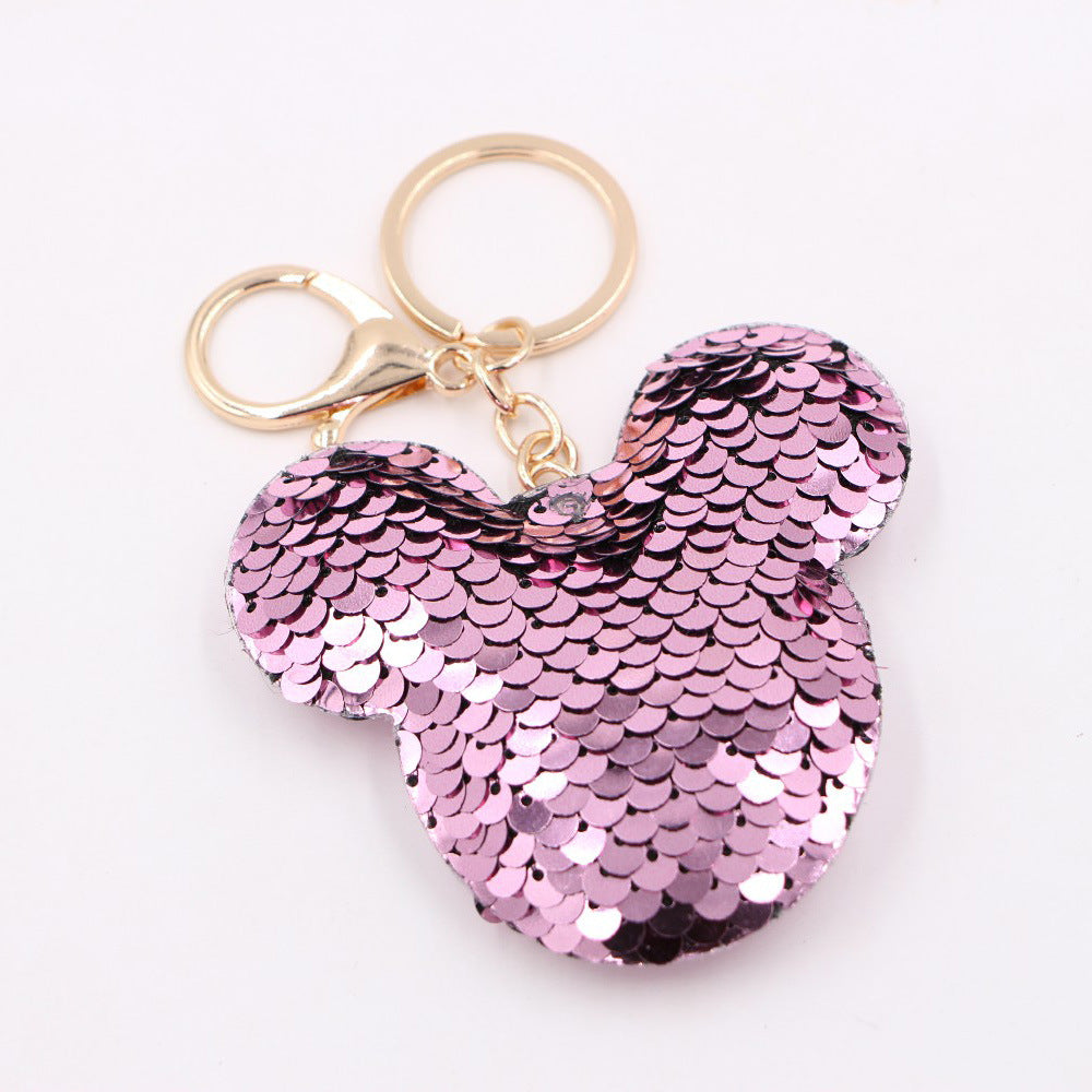 Wholesale Gold Star Sequin Keychain Chic Bag Charm Reflective Pendant For Ladies Purse Accessory