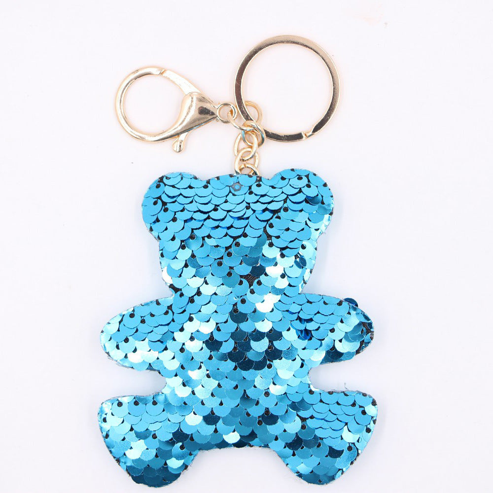 Wholesale Christmas Tree Sequins Keychain Pendant Glowing Car Ornament Fashion Accessory Gift