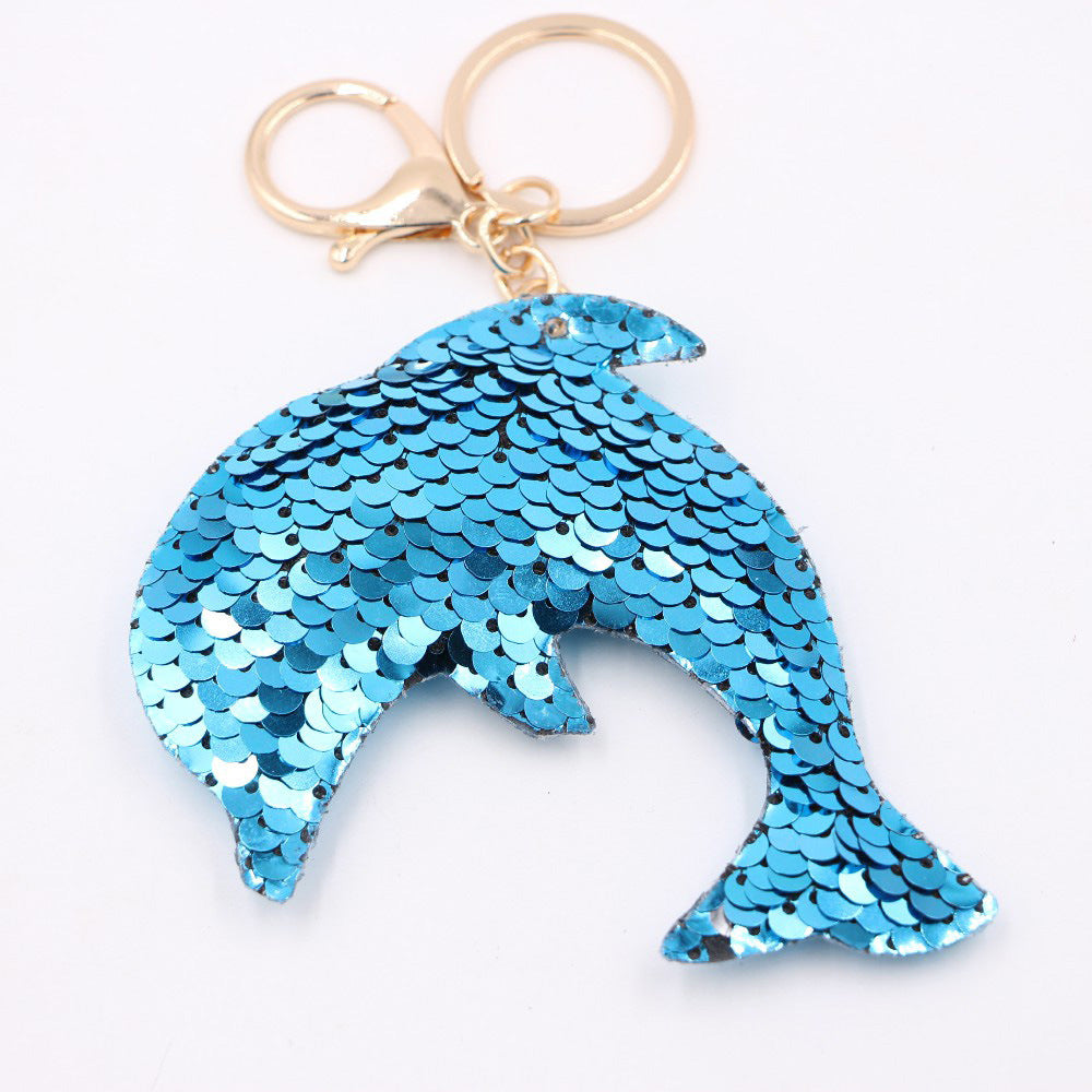 Wholesale Christmas Tree Sequins Keychain Pendant Glowing Car Ornament Fashion Accessory Gift