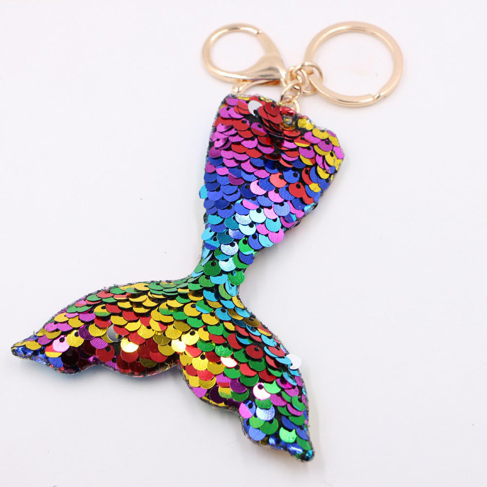 Wholesale Christmas Tree Sequins Keychain Pendant Glowing Car Ornament Fashion Accessory Gift