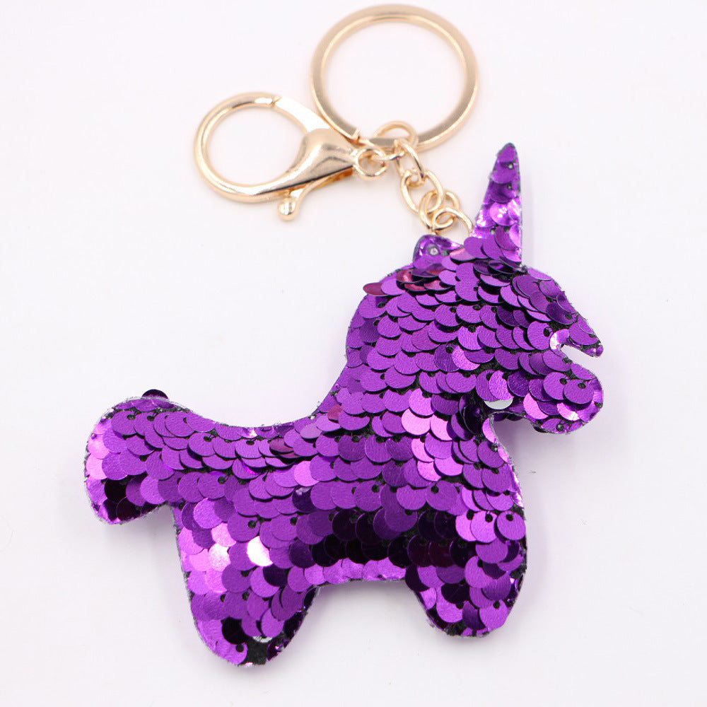 Wholesale Gold Star Sequin Keychain Chic Bag Charm Reflective Pendant For Ladies Purse Accessory