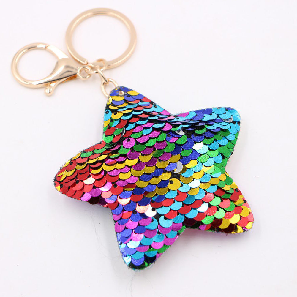 Wholesale Christmas Tree Sequins Keychain Pendant Glowing Car Ornament Fashion Accessory Gift