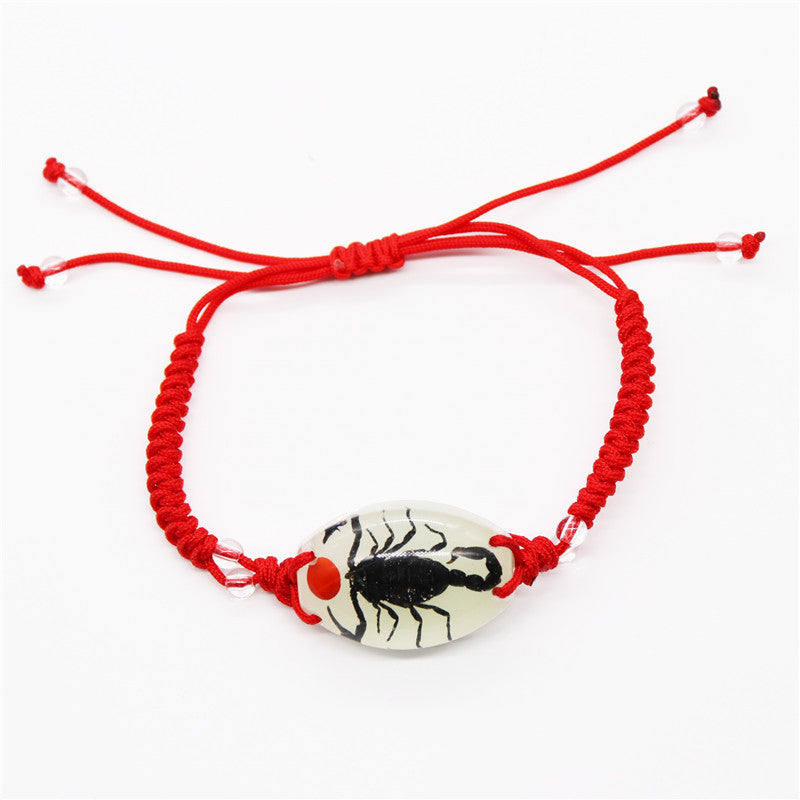Wholesale 12PCS Luminous Insect Amber Braided Bracelet