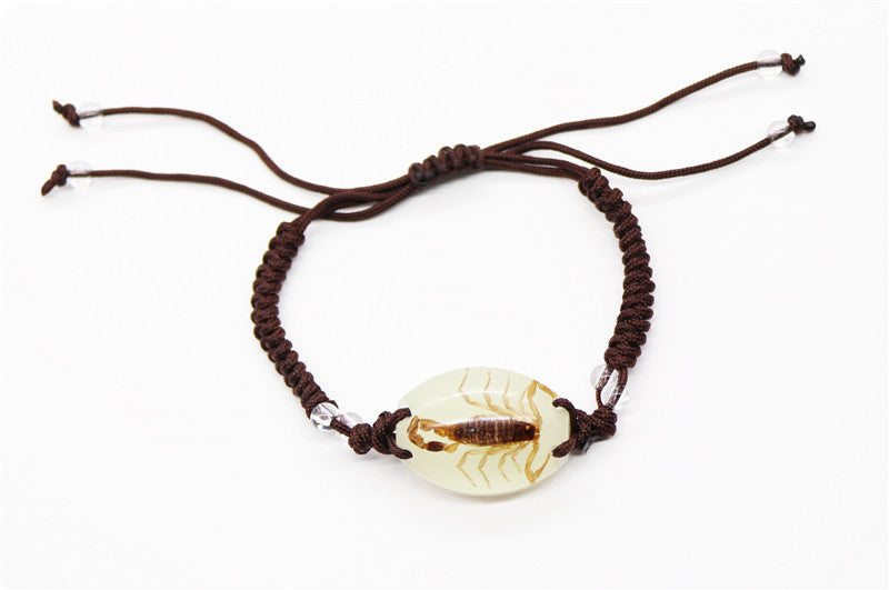 Wholesale 12PCS Luminous Insect Amber Braided Bracelet