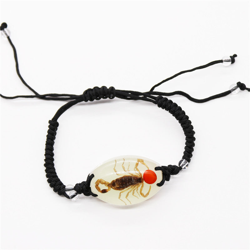 Wholesale 12PCS Luminous Insect Amber Braided Bracelet