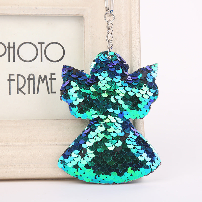 Wholesale Reflective Sequin Angel Keychain