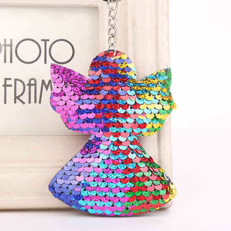 Wholesale Reflective Sequin Angel Keychain