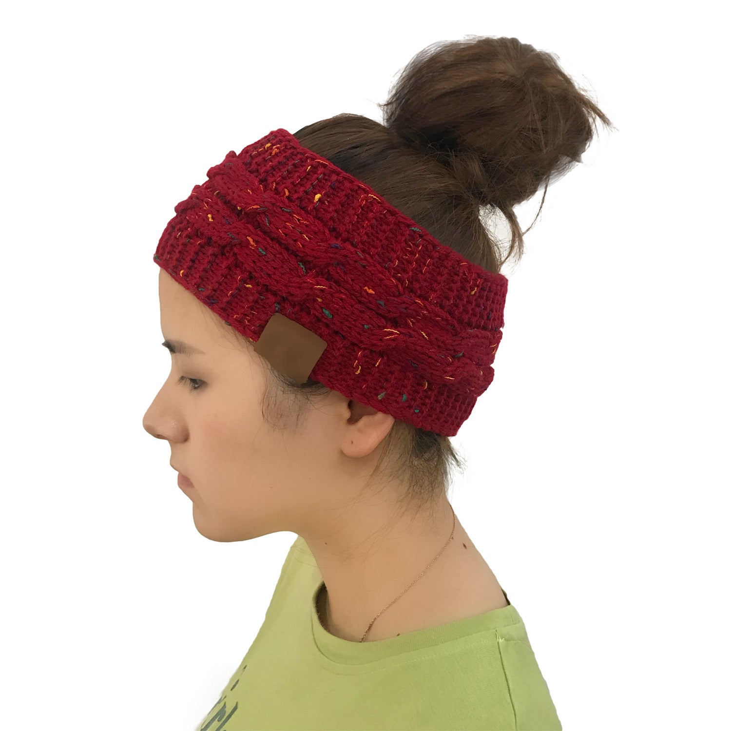 Wholesale Dot Yarn Color Dot Knitted Twist Headband Empty Top Wool Hat