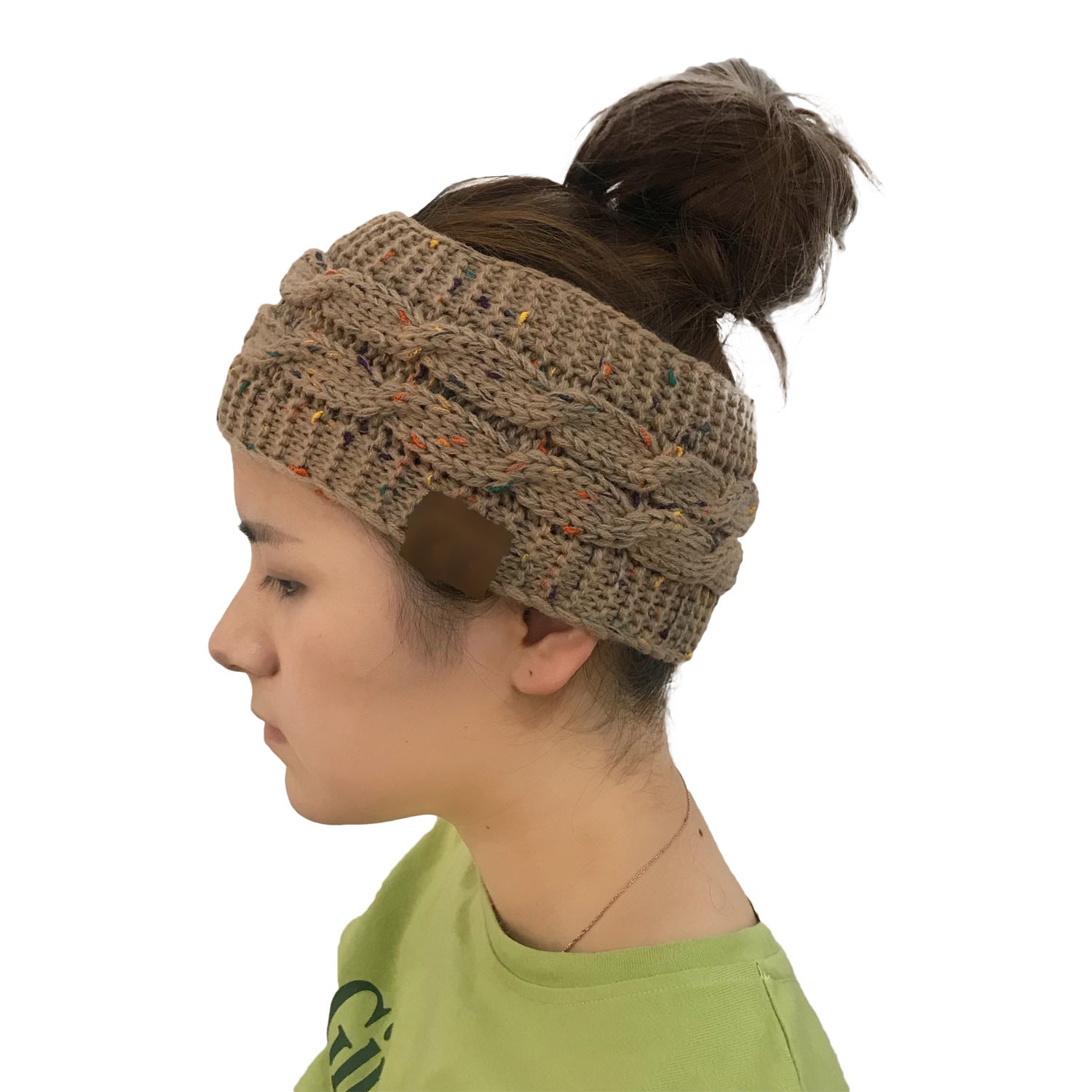 Wholesale Dot Yarn Color Dot Knitted Twist Headband Empty Top Wool Hat