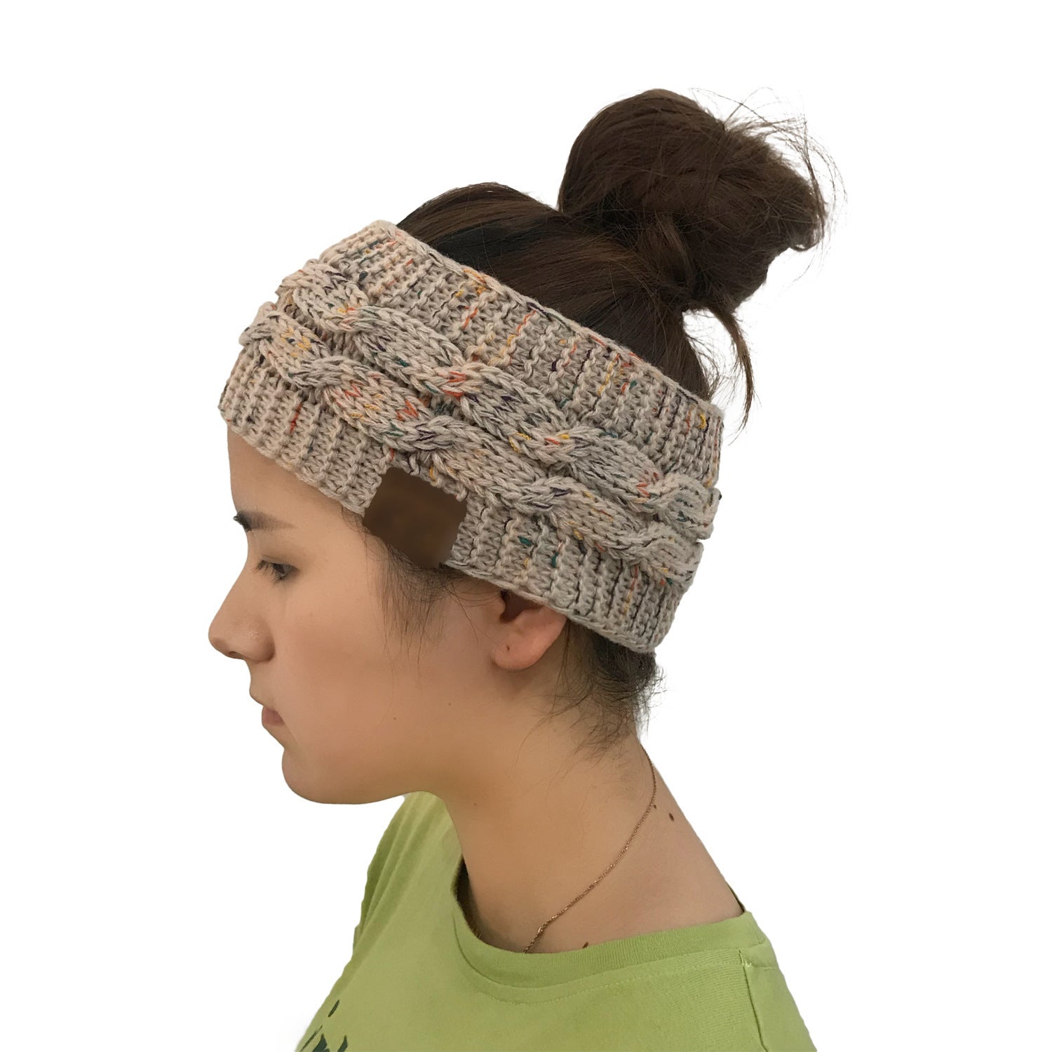 Wholesale Dot Yarn Color Dot Knitted Twist Headband Empty Top Wool Hat