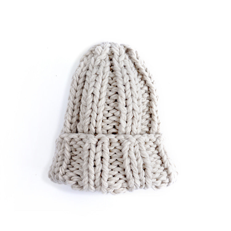 Wholesale Winter Solid Color Simple Thick Woolen Hat