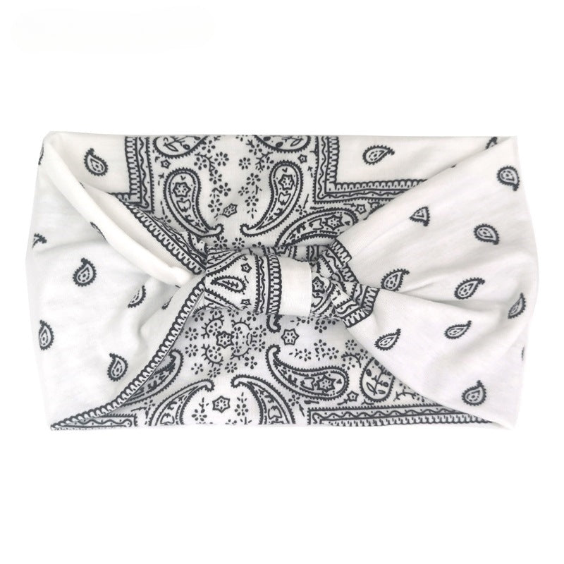 Wholesale 10PCS Wide Edge Knotted Fabric Elastic Leopard Pattern Hair Bands