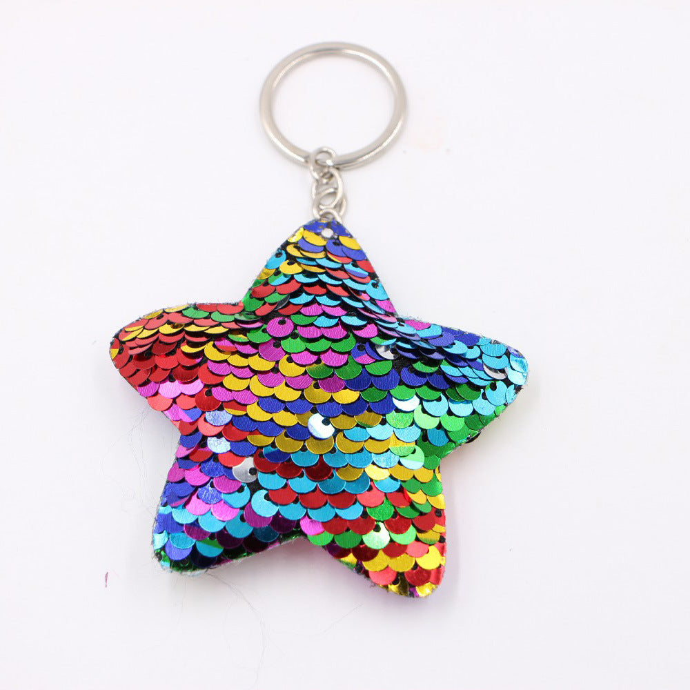 Wholesale Christmas Tree Sequin Keychain Pendant Luminous Car Ornament Trendy Gift Accessory