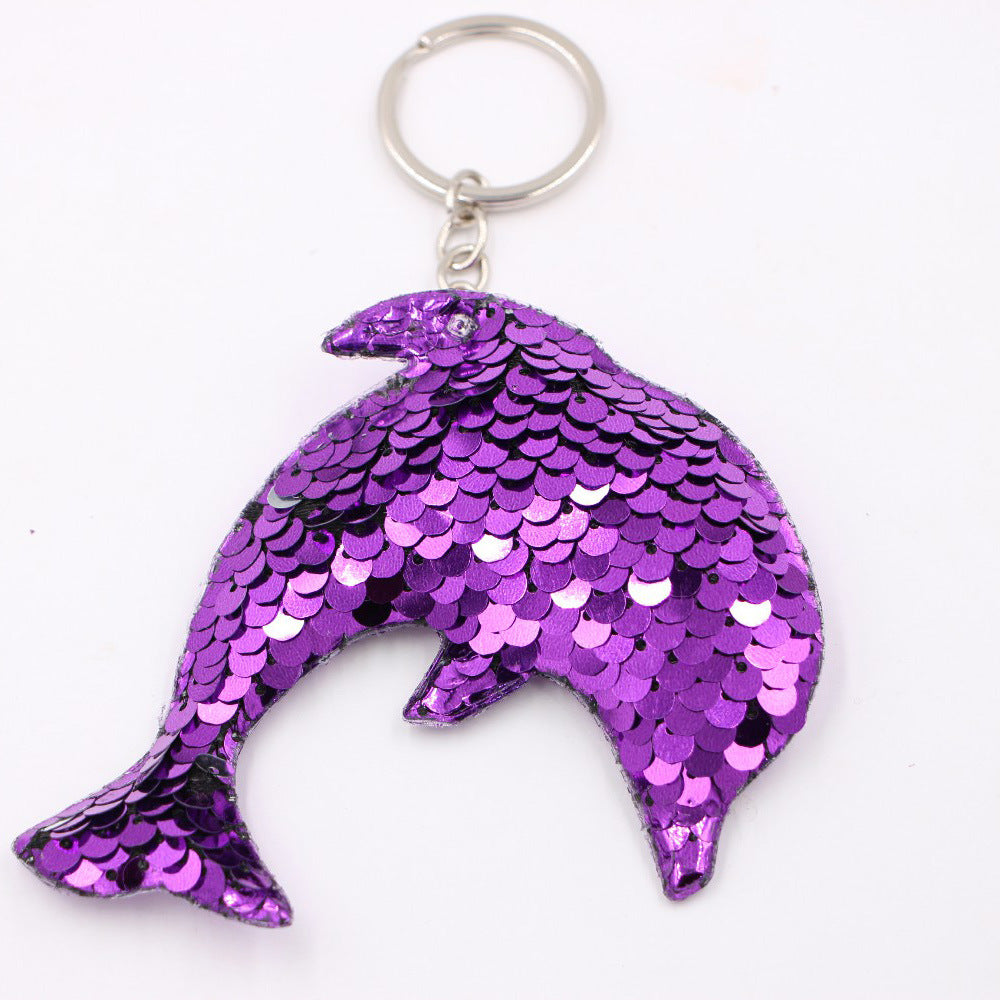Wholesale Christmas Star Sequin Keychain Pendant Reflective Women S Bag Charm Gift