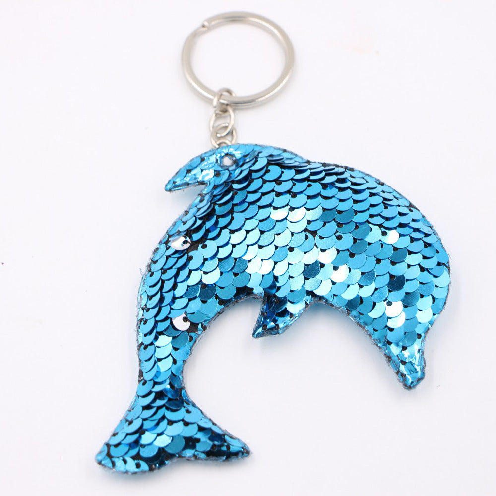 Wholesale Christmas Star Sequin Keychain Pendant Reflective Women S Bag Charm Gift