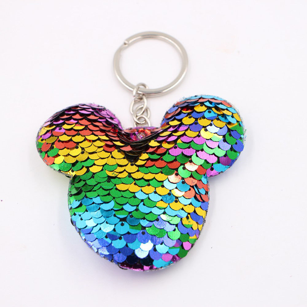Wholesale Christmas Star Sequin Keychain Pendant Reflective Women S Bag Charm Gift