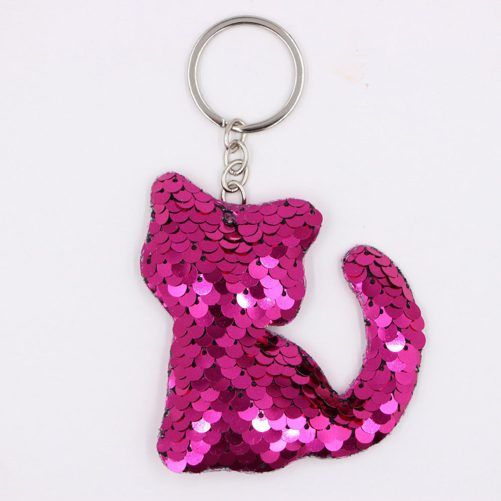 Wholesale Christmas Tree Sequin Keychain Pendant Luminous Car Ornament Trendy Gift Accessory