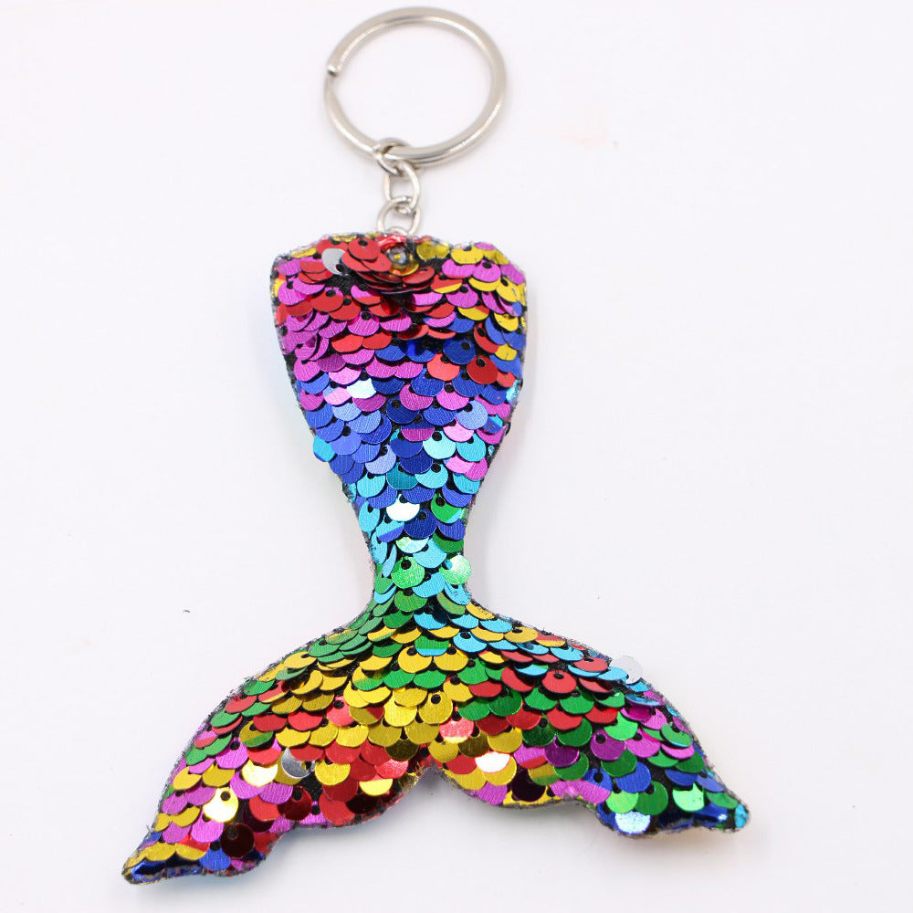 Wholesale Double Sided Sequined Heart Keychain Pendant Luminous Sparkly Bag Charm For Bags And Car Keys Chic Fashion Accessory