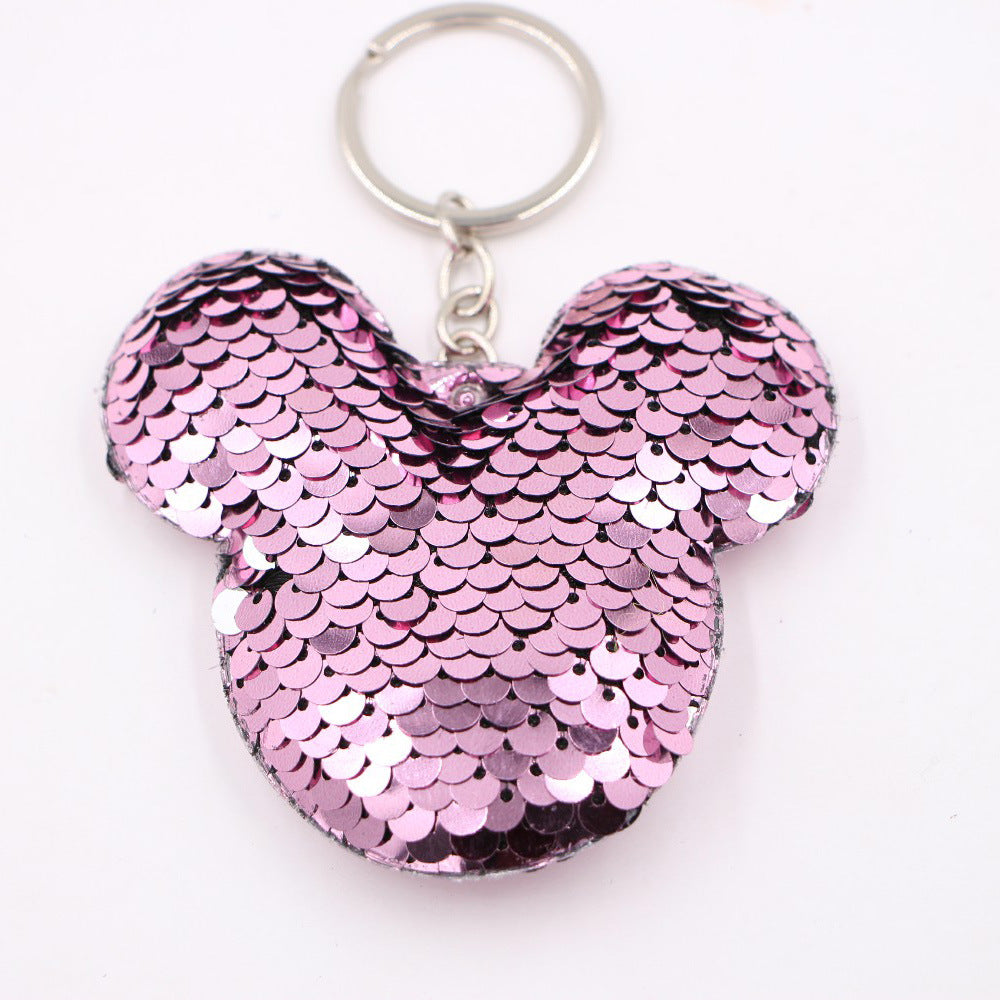 Wholesale Butterfly Sequined Keychain Colorful Reflective Bag Charm Car Key Accessory Fashion Gift