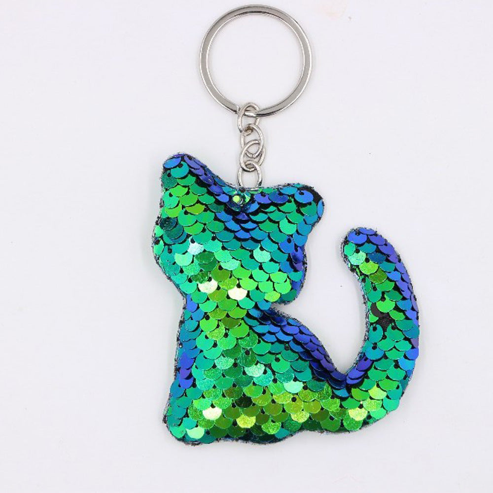 Wholesale Christmas Tree Sequin Keychain Pendant Luminous Car Ornament Trendy Gift Accessory
