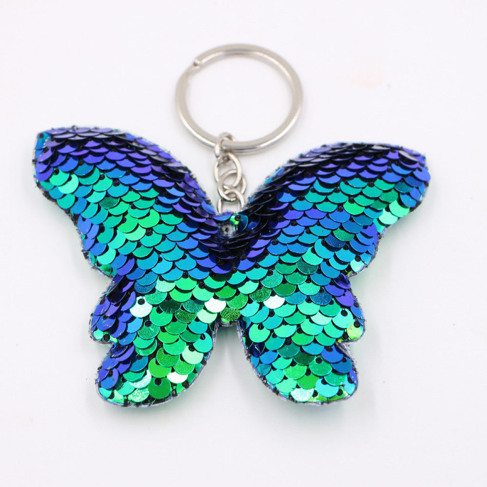 Wholesale Christmas Star Sequin Keychain Pendant Reflective Women S Bag Charm Gift