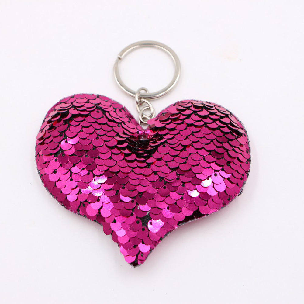 Wholesale Double Sided Sequin Unicorn Keychain Pendant Reflective Bag Charm Christmas Animal Gift
