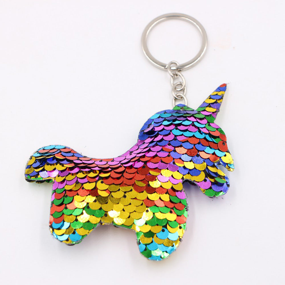 Wholesale Double Sided Sequined Heart Keychain Pendant Luminous Sparkly Bag Charm For Bags And Car Keys Chic Fashion Accessory