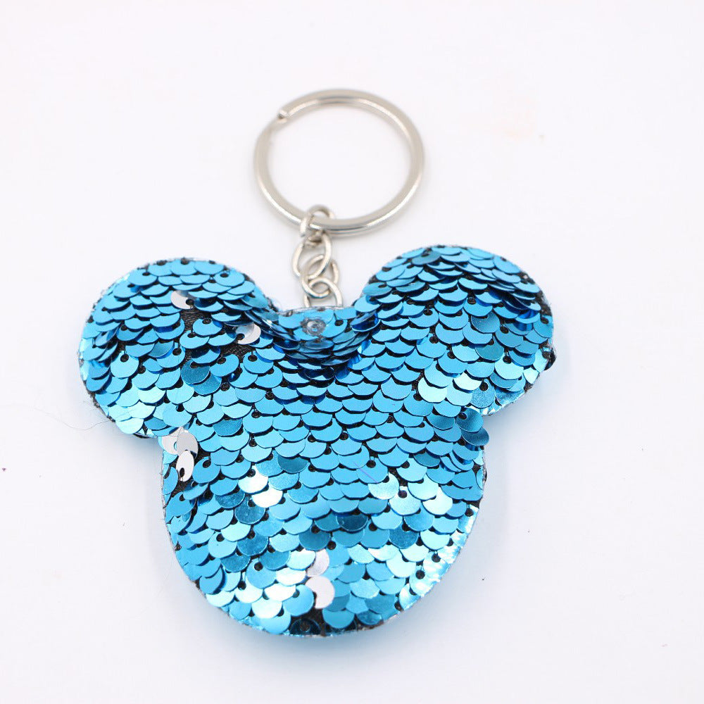 Wholesale Butterfly Sequined Keychain Colorful Reflective Bag Charm Car Key Accessory Fashion Gift