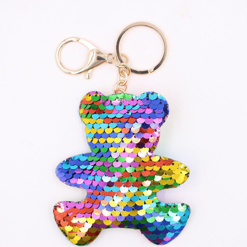 Wholesale Chic Sequin Unicorn Keychain Pendant For Bag And Car Key Accessory Gift