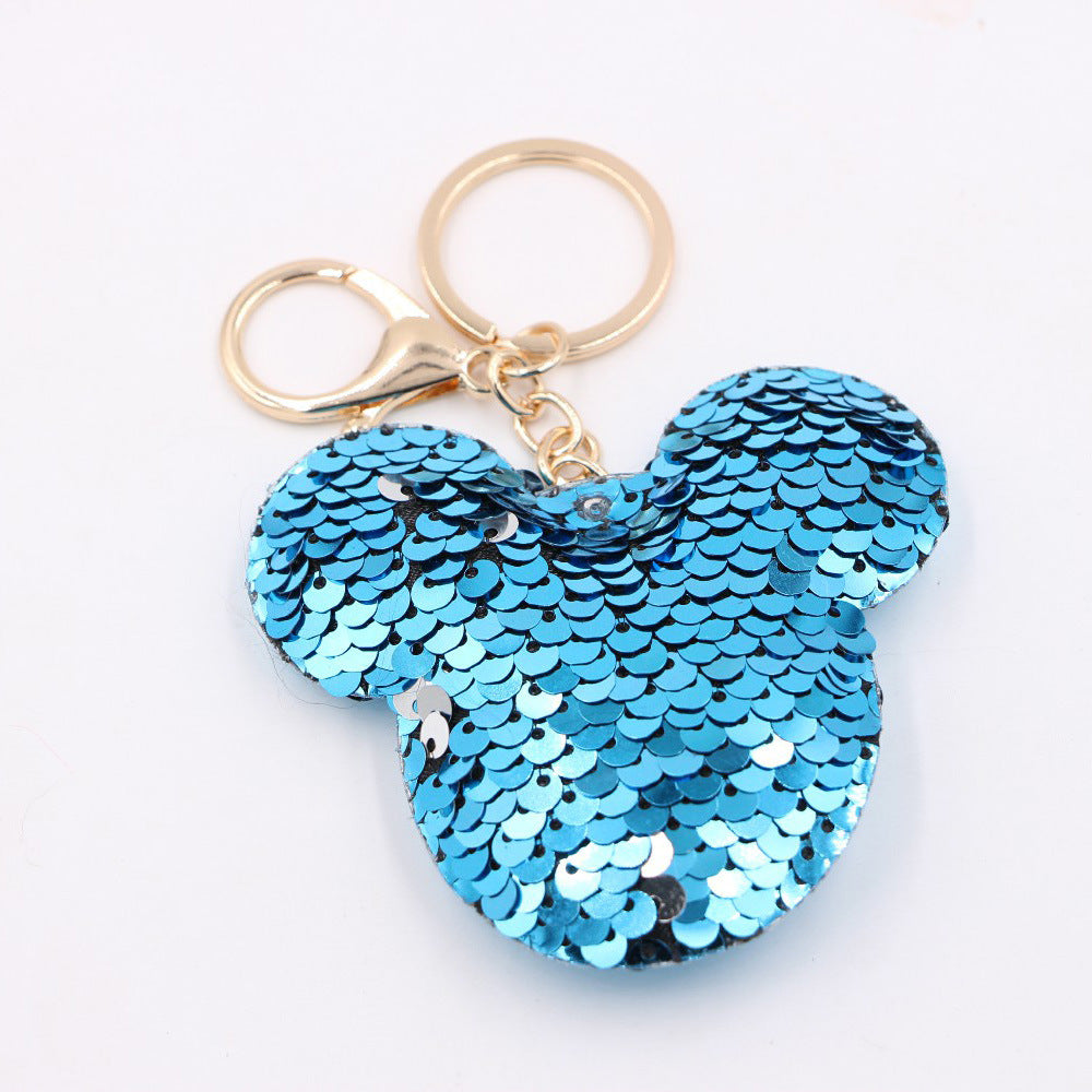 Wholesale Gold Star Sequin Keychain Chic Bag Charm Reflective Pendant For Ladies Purse Accessory