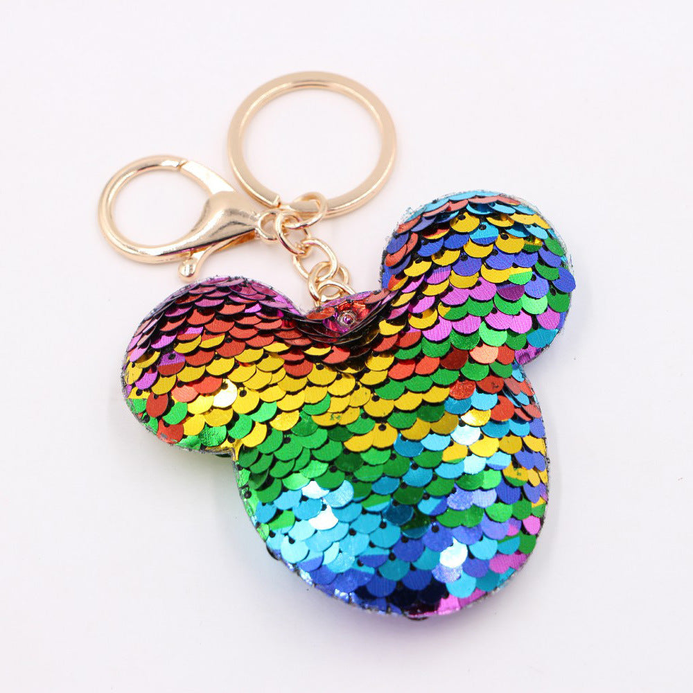 Wholesale Chic Sequin Keychain Pendant With Luminous Reflective Electroplated Finish A Stylish Bag Charm For Women And Party Gift OLY Exclusive