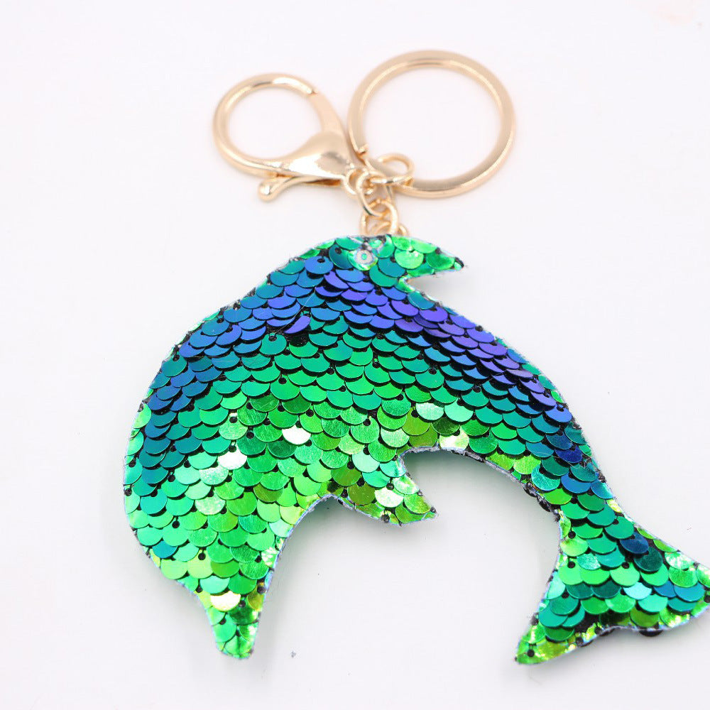 Wholesale Gold Star Sequin Keychain Chic Bag Charm Reflective Pendant For Ladies Purse Accessory