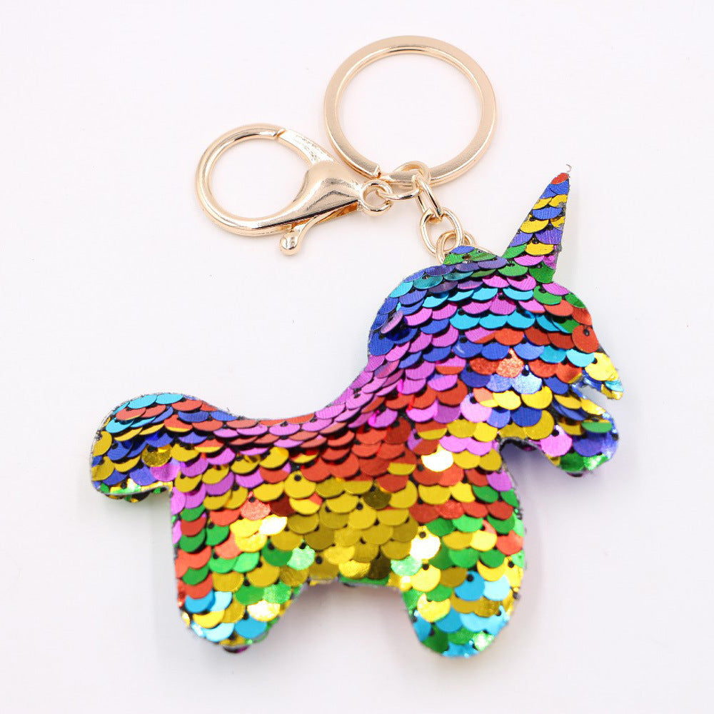 Wholesale Gold Star Sequin Keychain Chic Bag Charm Reflective Pendant For Ladies Purse Accessory