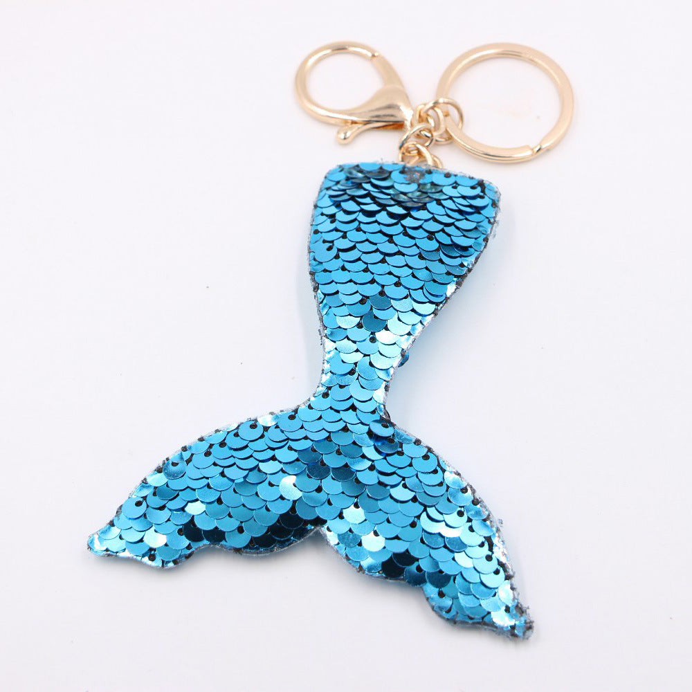 Wholesale Electroplated Sequin Heart Keychain Pendant Reflective Bag Charm Gift Car Key Accessory